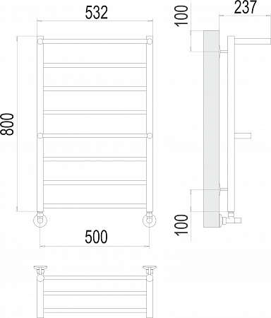 Анкона П8 500х800 Полотенцесушитель  TERMINUS Ессентуки - фото 3