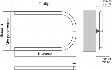 Эконом П-обр AISI 32х2 500х500 Полотенцесушитель  TERMINUS Ессентуки - фото 3