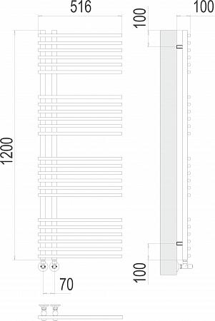 Астра П24 70х1200 Полотенцесушитель  TERMINUS Ессентуки - фото 3