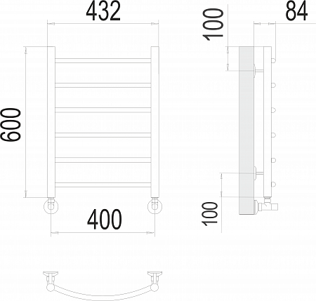 Классик П6 400х600 Полотенцесушитель  TERMINUS Ессентуки - фото 3