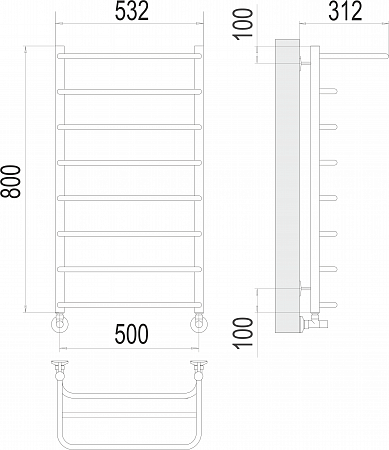 Полка П8 500х800  Полотенцесушитель  TERMINUS Ессентуки - фото 3