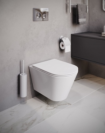 Подвесной унитаз безободковый Terminus Классик 540х365 белый Ессентуки - фото 2