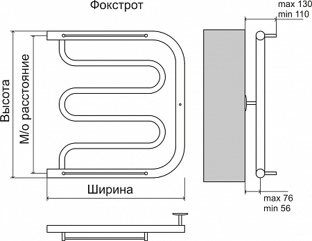 Фокстрот AISI 32х2 500х400 Полотенцесушитель  TERMINUS Ессентуки - фото 4