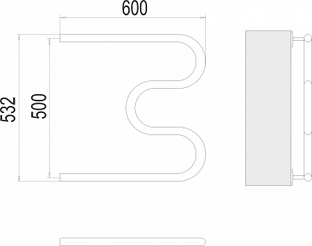 М-обр AISI 32х2 500х600 Полотенцесушитель  TERMINUS Ессентуки - фото 3