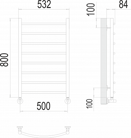 Классик П8 500х800 Полотенцесушитель  TERMINUS Ессентуки - фото 3