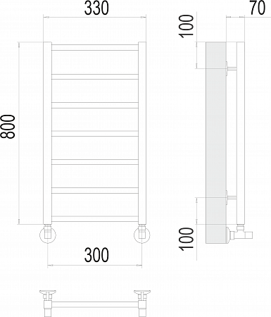 Контур П7 300х800 Полотенцесушитель  TERMINUS Ессентуки - фото 3