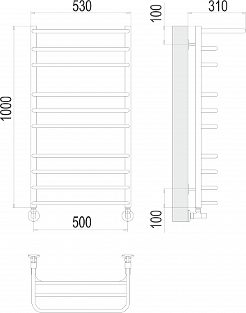 Арктур П10 500х1000 Полотенцесушитель  TERMINUS Ессентуки - фото 3