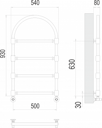 Версаль П4 500*930  Полотенцесушитель  TERMINUS Ессентуки - фото 3