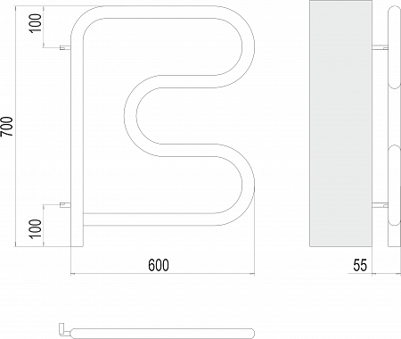Электро 25 F-обр 600х600 поворотный Полотенцесушитель TERMINUS Ессентуки - фото 3