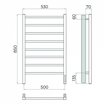 Ватикан П8 500х850 Электро Полотенцесушитель TERMINUS Брашированное золото Ессентуки - фото 4 Ватикан П8 500х850 Электро Полотенцесушитель TERMINUS Брашированное золото Ессентуки - фото 4