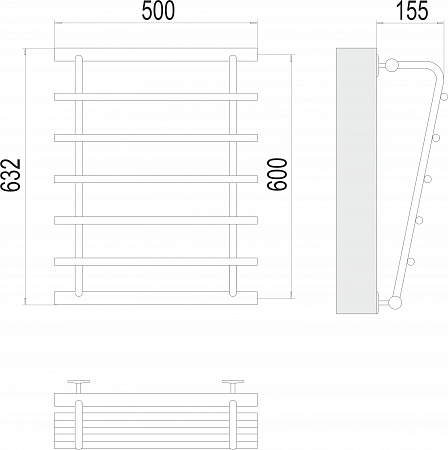 Каскад П5 600х500 Полотенцесушитель  TERMINUS Ессентуки - фото 3