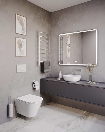 Подвесной унитаз безободковый Terminus Классик 540х365 белый Ессентуки - фото 3