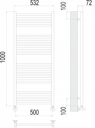 Аврора П20 500х1000 Полотенцесушитель  TERMINUS Ессентуки - фото 3