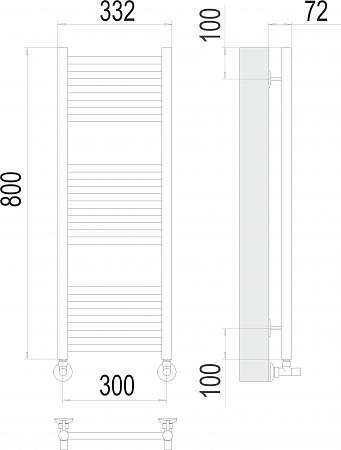 Аврора П16 300х800 Полотенцесушитель  TERMINUS Ессентуки - фото 3