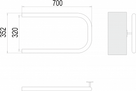 П-обр AISI 32х2 320х700 Полотенцесушитель  TERMINUS Ессентуки - фото 3