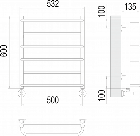 Евромикс П6 500х600 Полотенцесушитель  TERMINUS Ессентуки - фото 3