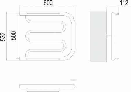 Фокстрот БШ 500х600 Полотенцесушитель   TERMINUS Ессентуки - фото 3