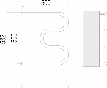 М-обр AISI 32х2 500х500 Полотенцесушитель  TERMINUS Ессентуки - фото 3