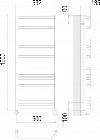 Виктория П20 500х1000 Полотенцесушитель  TERMINUS Ессентуки - фото 3