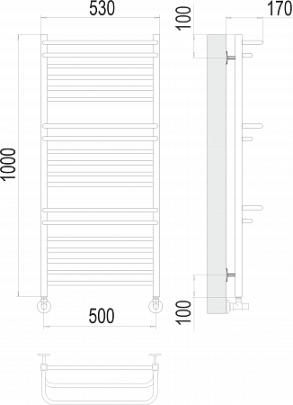 Орион П18 500х1000 Полотенцесушитель  TERMINUS Ессентуки - фото 3