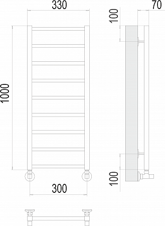 Контур П9 300х1000 Полотенцесушитель  TERMINUS Ессентуки - фото 3