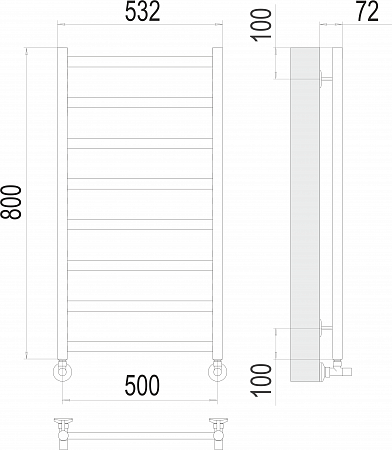 Аврора П8 500х800 Полотенцесушитель  TERMINUS Ессентуки - фото 3