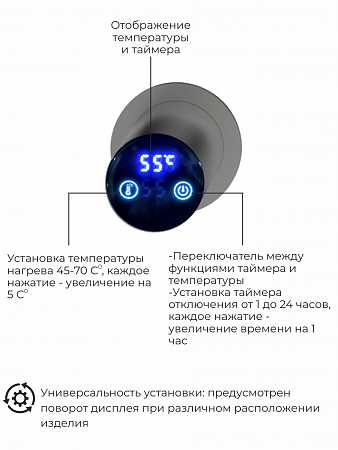 Рондо П2 350х760 электро Полотенцесушитель TERMINUS Оружейная сталь Ессентуки - фото 5