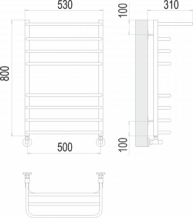 Арктур П8 500х800 Полотенцесушитель  TERMINUS Ессентуки - фото 3