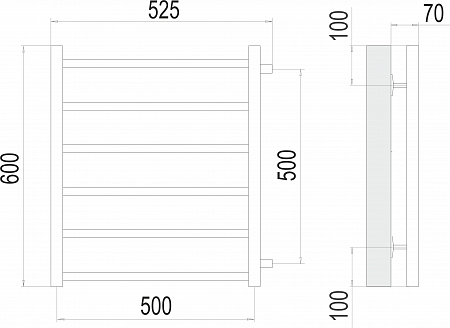 Вега П6 500х600 бп500 Полотенцесушитель  TERMINUS Ессентуки - фото 3