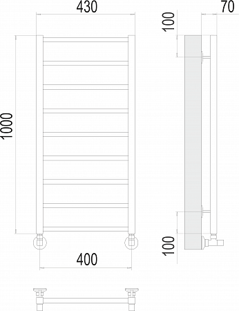 Контур П9 400х1000 Полотенцесушитель  TERMINUS Ессентуки - фото 3