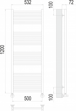 Аврора П22 500х1200 Полотенцесушитель  TERMINUS Ессентуки - фото 3