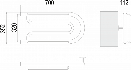 Фокстрот БШ 320х700 Полотенцесушитель  TERMINUS Ессентуки - фото 3